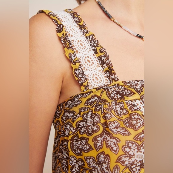 Anthropologie Women’s Bardot Sheer Crochet Sleeve Chiffon Blouse Size 6 - Picture 5 of 16